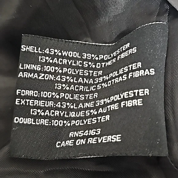 NINE WEST pea coat Size 4 black white - Picture 8 of 8